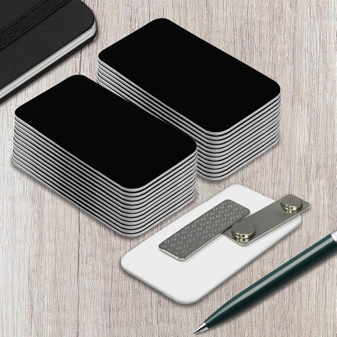 Black Name Tag Blanks – 25 Pack, 1.5" x 3", Round Corners, DIY Engravable Plastic Badges with Magnetic Backing – All Quality Badges