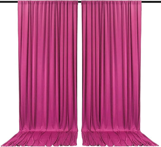 2 Panels Fuchsia Backdrop Curtain, 10 x 7 Feet Background Curtains for Parties, Weddings, Baby Showers, Bachelorette Halloween, Christmas Birthday Party Photoshoot Backdrop Curtains Decorations