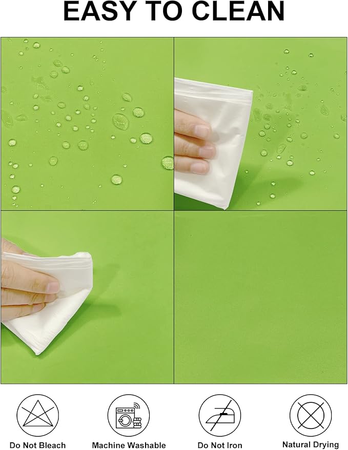 Fokitut 2 Pack Waterproof Round Tablecloth, 70 Inch, Stain Resistant and Wrinkle Polyester Table Cloth, Fabric Table Cover for Kitchen Dining, Wedding, Party, Holiday Dinner-Apple Green