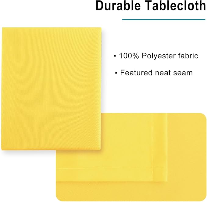 Hiasan Yellow Square Tablecloth - Spillproof and Waterproof Washable Table Cloth for Dining Room Kitchen Camping, 30 x 30 Inch