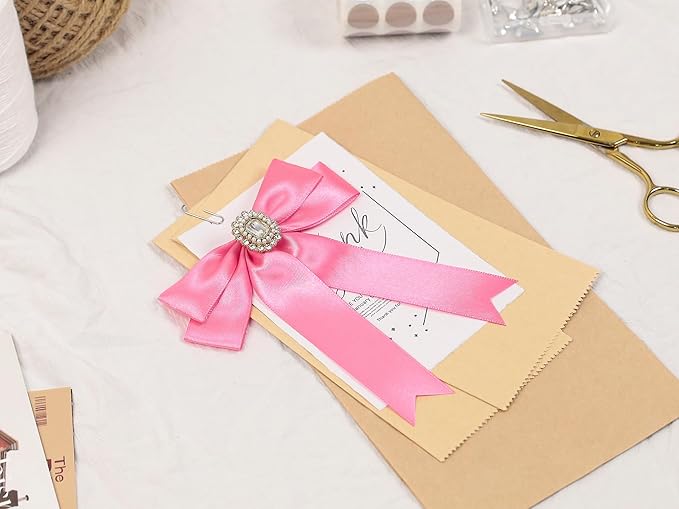 Hot Pink Satin Ribbon 1 inch X Continuous 100 Yards, Single Face Polyester Ribbon Perfect for Gift Wrapping, Flower Bouquet, Wedding Decor, Crafts, Bow Making, Sewing and More