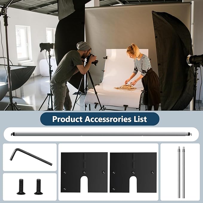 SLOW DOLPHIN 10x 10ft Pipe and Drap Backdrop Stand Kit,Heavy Duty Adjustable Frame Backdrop Stand for Event, Birthday Party, displays and Wedding Decoration.