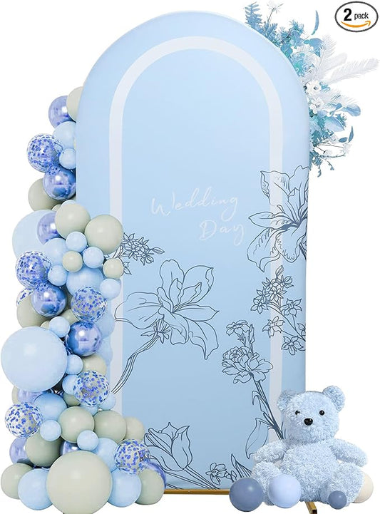 Wedding Arch Cover 7.2FT Spandex Arch Backdrop Cover Stretchy Backdrop for Wedding Birthday Party Decoration Baby Shower