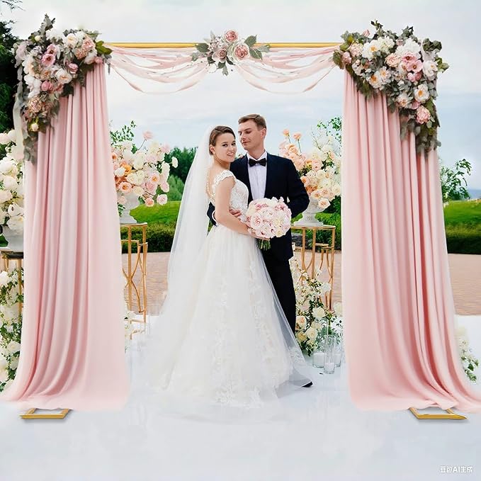 Wedding Arch Backdrop Stand Square 8.2FT Heavy Duty Metal Frame, Balloon Arch Stand Adjustable Photo Booth Decor for Baby Showers, Halloween Parties, Birthdays, Anniversaries