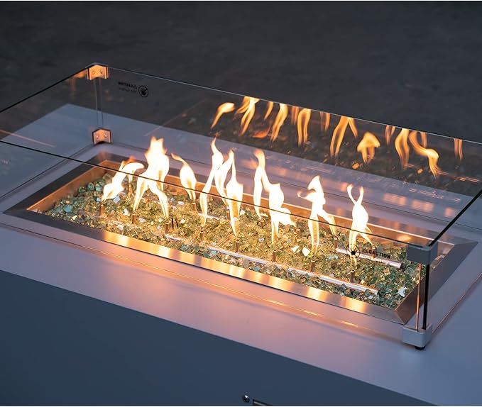 Stanbroil 10-Pound Fire Glass - 1/4 inch Reflective Tempered Fire Glass for Fireplace Fire Pit, Light Green Reflective