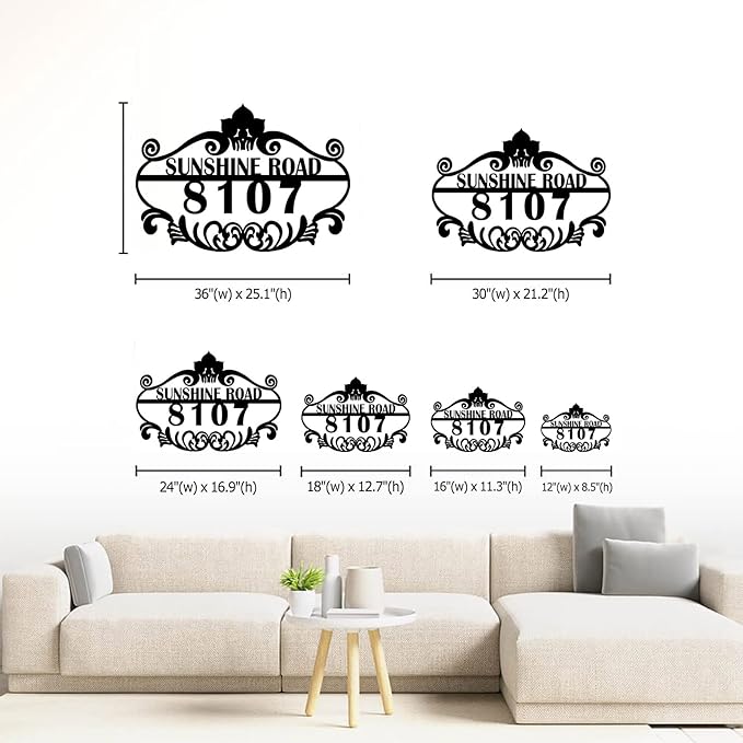 Personalized Vintage Styling Metal House Numbers for Outside - Custom Metal Address Sign - Address Numbers for House - Address Plaque - Housewarming Gift New Home