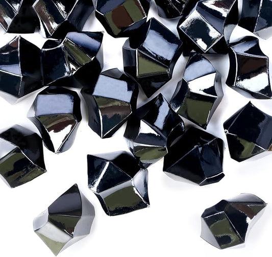 Babenest Acrylic Crushed Ice Rocks, 150 PCS Fake Crystals Plastic Ice Cubes Diamonds Gems for Vase Fillers, Home Decoration, Table Scatter, Event, Wedding, Halloween, Arts & Crafts (Black)