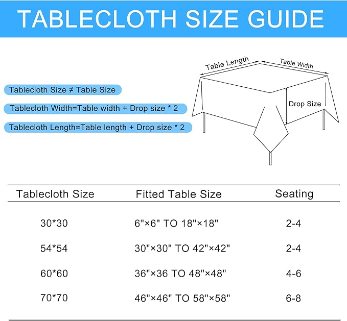 Hiasan 2 Pack Faux Linen Square Tablecloth - Wrinkle and Stain Resistant Washable Table Cloth for Kitchen Dining Room Holiday Table Cover for Party Dinner, Black, 60 x 60 Inch