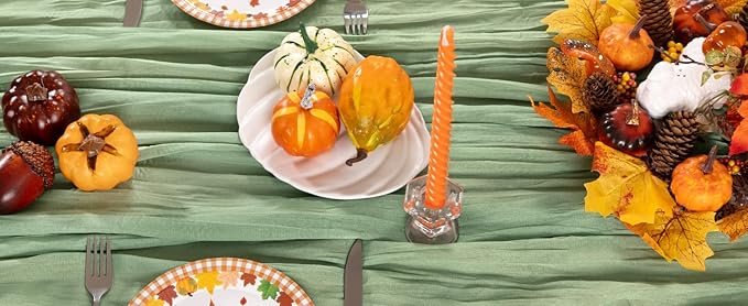 Sage Green Cheesecloth Table Runner 12 Pack Fall Table Runners Boho Gauze 120 Inches Sage Cheese Cloth Fall Table Decorations for Thanksgiving Wedding Bridal Baby Shower Tea Party