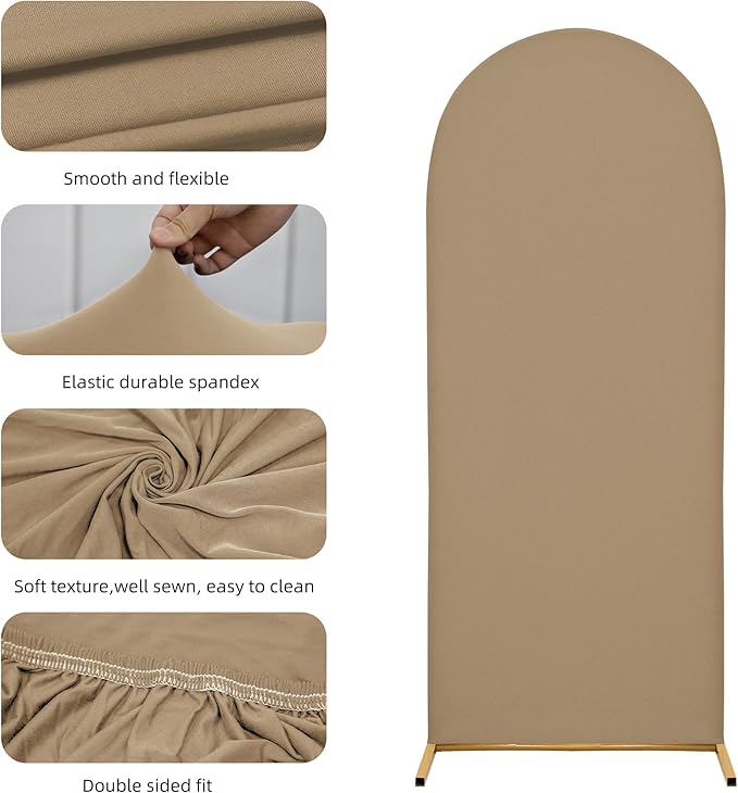 Wedding Arch Cover 4FT 5FT 6FT Arch Backdrop Cover Spandex Fitted Arch Cover for Round Top Chiara Backdrop Stand Covers for Wedding Birthday Party Baby Shower Banquet Ceremony Decoration