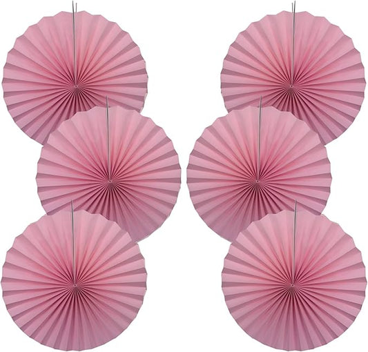 Pink Party Decorations,Pink Paper Decorations for Party,Baby Shower Decorations Party Paper Fans Bulk 16in,Schoolgirl Style Classroom Decor for Party 30 Color DIY Set （Pink）