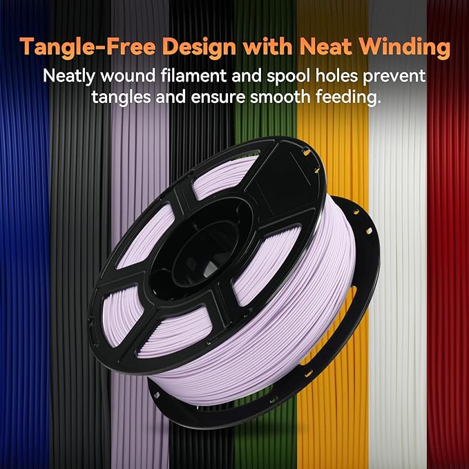 FLASHFORGE PLA Filament 1.75mm +/- 0.02mm, Matte Purple 3D Printer Filament 1kg (2.2lbs) Spool, Excellent Printing Performance, Easy to Use for Most FDM 3D Printers