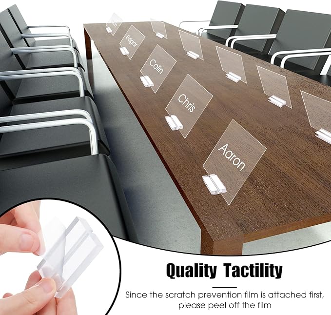 Blulu 20 Pieces Acrylic Place Card Holders 2 Inch Clear Stands Base with 3 mm Card Slot Numbers Display Table Sign for Wedding Exhibition Office Cafe Restaurant Photo Menu Meeting Table Decorations