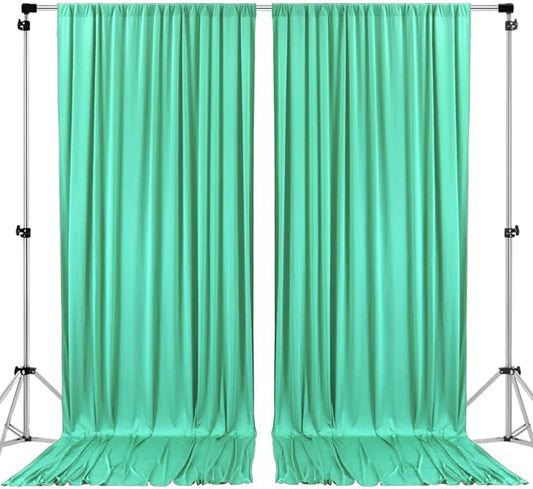AK TRADING CO. 10 feet x 10 feet Tiffany IFR Polyester Backdrop Drapes Curtains Panels with Rod Pockets - Wedding Ceremony Party Home Window Decorations