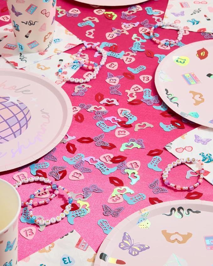 xo, Fetti Eras Party Confetti - 200 pcs | Concert Tablescape, Bachelorette Table Decor, Birthday Decorations, Cute Pink Bday Supplies