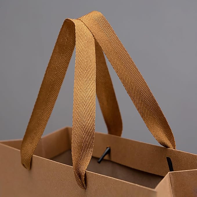 Kraft Paper Gift Bag Large Square Bottom Kraft Paper Bags with Handles (Natural Kraft, 10 x 10 x 10 in, 10 CT)