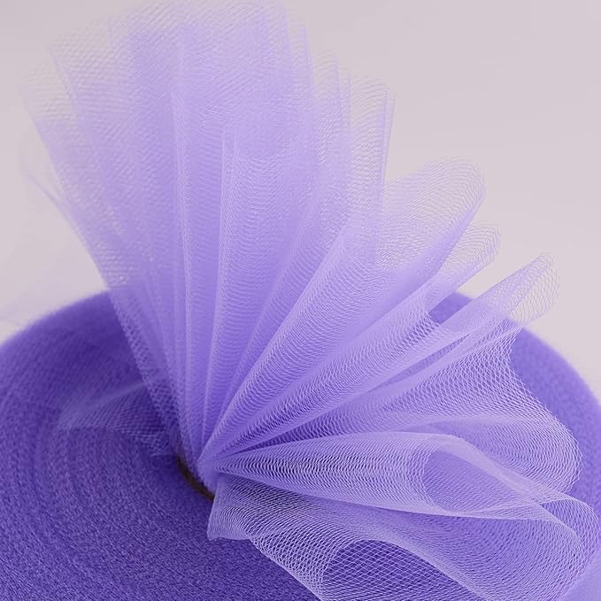 Tulle Rolls 6” by 100 Yards (300 feet) Tulle Roll Spool Fabric for DIY Tutu Skirts Wedding Baby Shower Crafts Decorations Party Supplies (Purple)