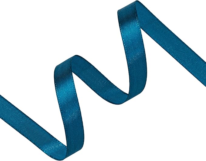 Turquoise Satin Ribbon 3/8 inch X Continuous 100 Yards, Single Face Polyester Ribbon Perfect for Gift Wrapping, Flower Bouquet, Wedding Decor, Crafts, Bow Making, Sewing and More