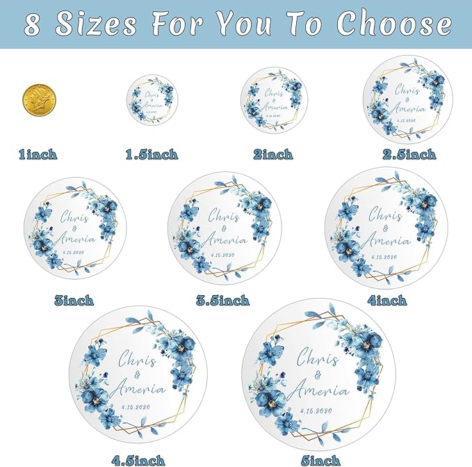 Custom Stickers Wedding Favors Personalized Labels for Business Logo 50-1000PCS Customized Vinyl Label Stickers Waterproof for Wedding Birthday Party