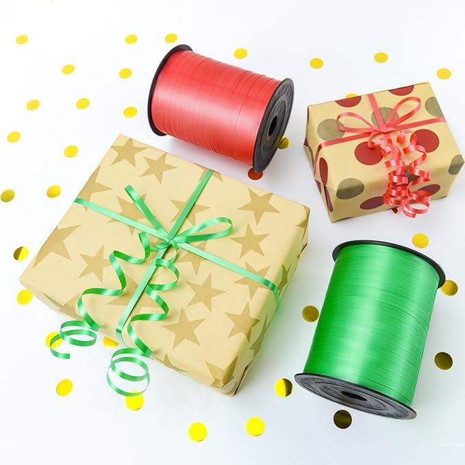 Gold Curling Ribbon, Balloon String 500 Yard for Gift Wrapping, Curly Ribbons, 3/16" for Florist Flower, St Patricks Day, Valentines Day