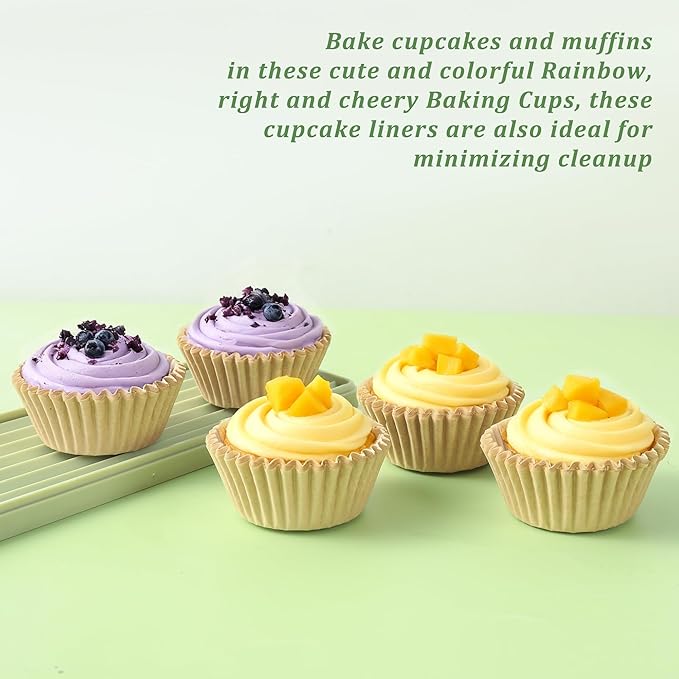 2 inch 1000-Count Mini Cupcake Liners Bright Colorful Muffin Baking Cups, Odorless,Baking Paper Cups for Baking Candy Cooking，Upgraded & Food Grade Grease-Proof Paper (Brown, 2 Inch)