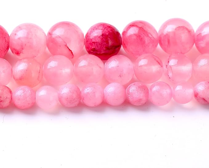 Blood Red Persian Jade Stone Beads Gemstone Round Crystal Energy Jade Beads Stone Beads for Jewelry Making DIY Bracelet Necklace Jewelry Making 1 Strand 15.5inch 4MM