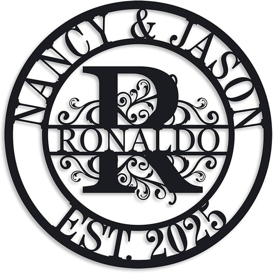 Wedding Gifts for Couples 2025, Personalized Metal Name Signs, Custom Name Signs, Custom Family Name Sign, Last Name Sign, Monogram Letters Wall Decor, House Warming Gifts New Home
