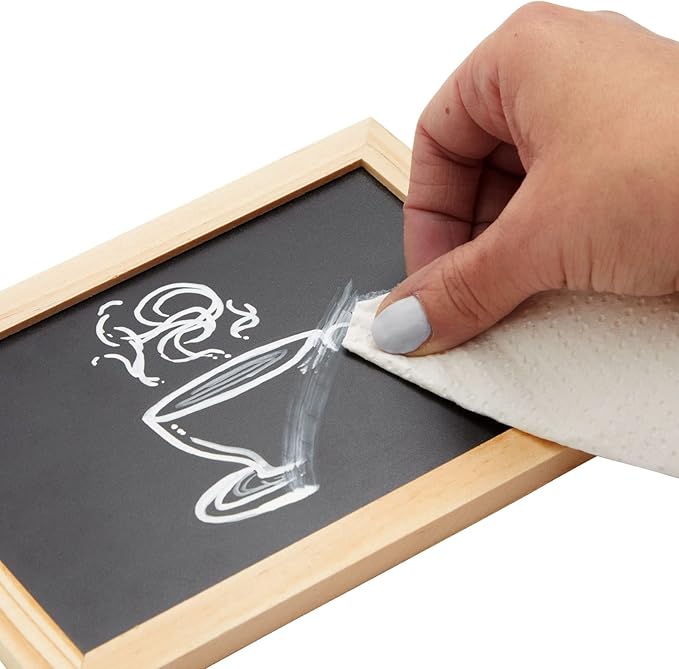 Juvale Mini Chalkboard Signs with Stand - 6-Pack Wood-Framed Tabletop Chalkboard Sign, 7x7x4 in (6x4 in Writing Area), Black - Reusable Double-Sided Boards for Weddings, Coffee Shops & Events