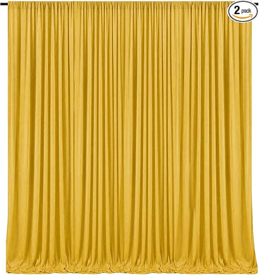 10 x 7 Feet Gold Backdrop Curtain for Partie, Background Curtains for Photoshoot, Birthday, Wedding, Halloween, Thanksgiving, Christmas Day, New Year Party Decorations 5Ft x 7Ft, 2 Panels