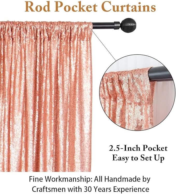 ShiDianYi Blush 8FTx10FT Sequin Backdrop, Sequined Party Backdrop for Baby Shower/Birthday/Wedding