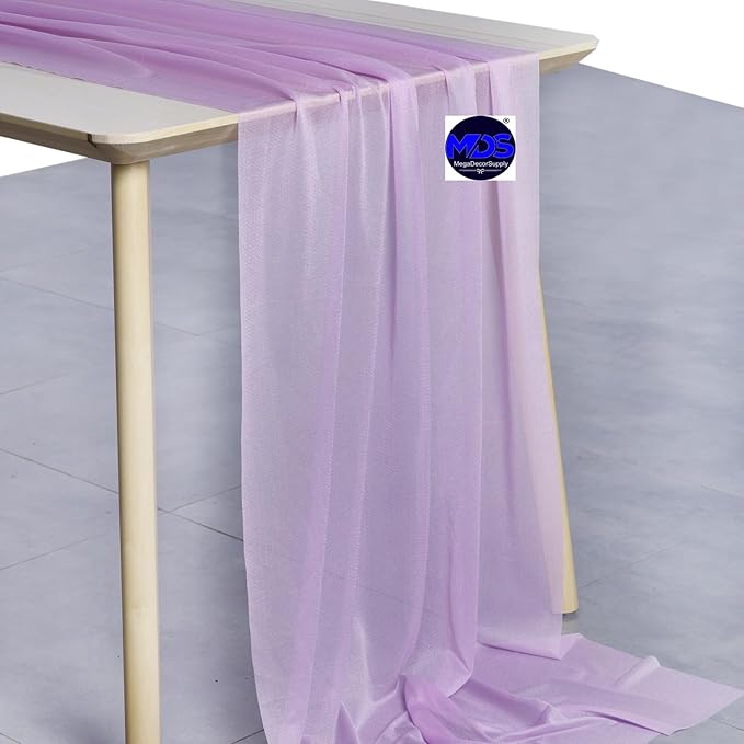 MDS Halloween Chiffon Table Runner - 20 Pack, 29 x 170 Inches, 14ft Each - Sheer Spooky Table Runners for Haunted House Parties, Trick-or-Treat Tables, Witchy Décor, Wedding & Events - Orchid
