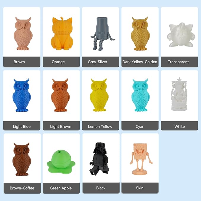 Kingroon PLA Filament 1.75mm 3D Printer Filament Brown Pla Filament 1kg Filament Dimensional Accuracy +/- 0.02mm, Fit Most FDM Printer, Brown-Coffee