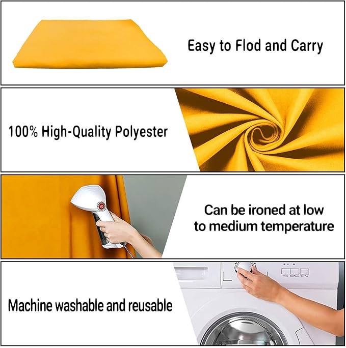 10x20FT Large Yellow Screen Backdrop Solid Color Screen Photo Backdrop Video Recording Curtain Party Decor Photography Studio Props