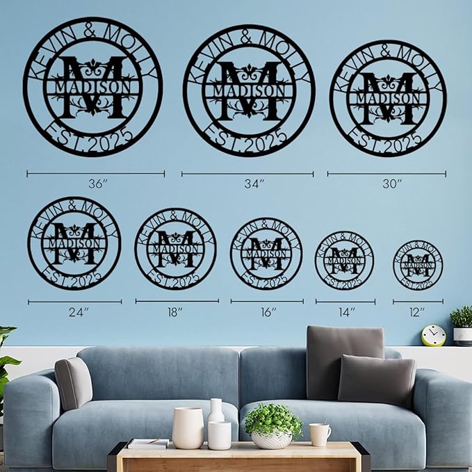 NAZENTI Personalized Metal Sign Wedding Gift For Couple, Wedding Gift, Family Name Sign, Outdoor Name, Anniversary, Home Decor, Front Door