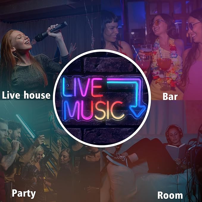 RGB Dynamic Music Neon Sign Dimmable for Wall Decor Bedroom Man Cave Game Room Home Bar Decor Music Studio Nightclubs Parties Gift