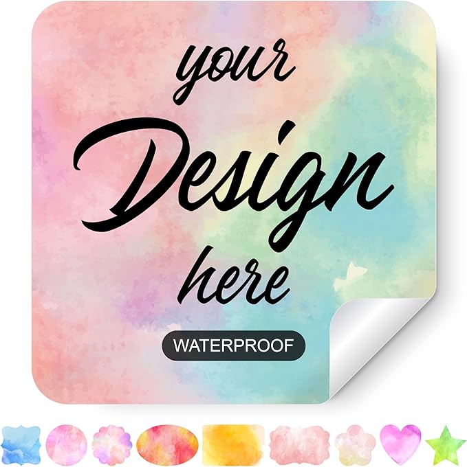 Personalized Labels - Custom Stickers with Any Design Image Logo Text, Thank You Labels, 100 Square 3"x3" Labels