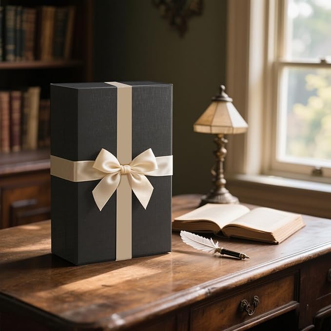 Large Black Gift Box,13.75"x9"x4.5", Gift Boxes with Magnetic Lids for Presents Closure Gift Packing for Birthday,Christmas, Halloween,Wedding,Bridal Gifts,Mother's Day Gift Packging