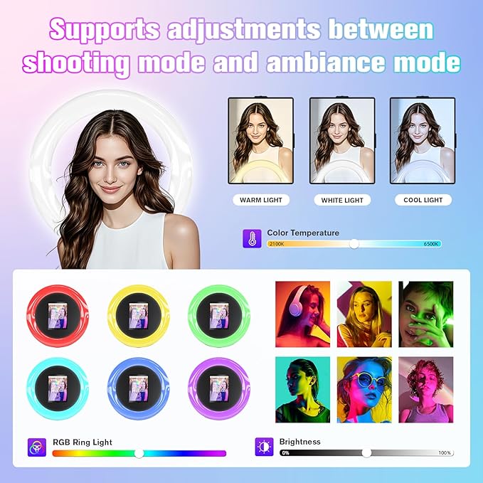 MWE Portable Photo Booth Stand Compatible with iPad Photo Booth 10.2in/10.9in/11in/12.9in with Software APP and Remote Control, RGB Ring Lights Music Sync,Logo Customization (Clothbooth,Honeycomb Box)