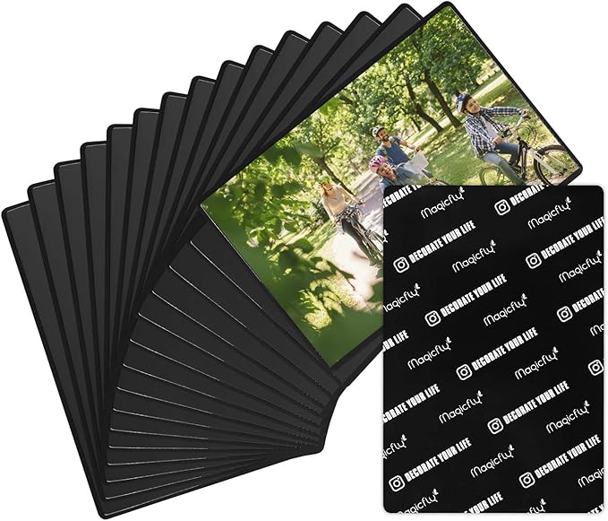 Magicfly Magnetic Photo Frame, Pack of 30, Fits 4 X 6 Inch Photos, Magnetic Picture Frame with Clear Photo Pocket for Refrigerator, Fridge, Office Cabinet, Black