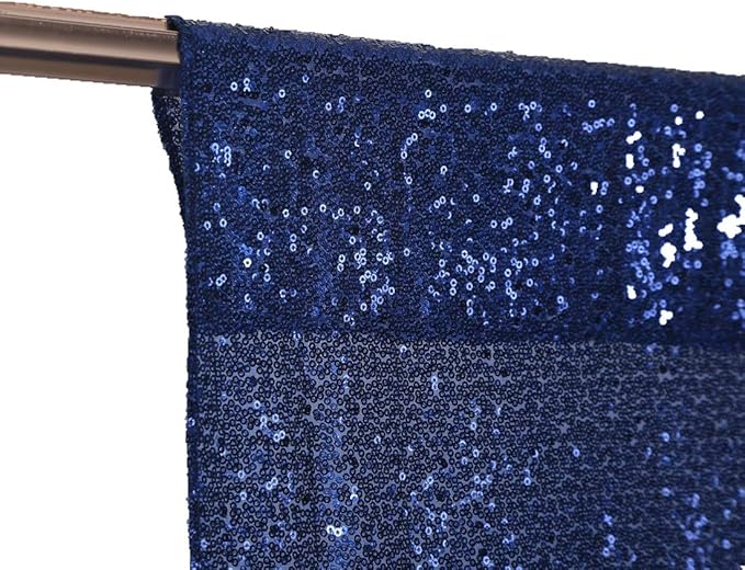 SquarePie Sequin Backdrop 10FT x 10FT Navy Blue Curtain Background for Wedding Party Decoration