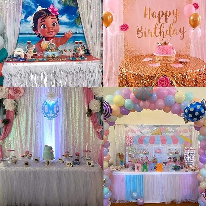 Iridescent Sequin Backdrop 8FTx8FT 1 Panel Sparkle Backdrop Curtain Glitter Background Drape for Weddings Showers Parties Birthday Christmas Photography