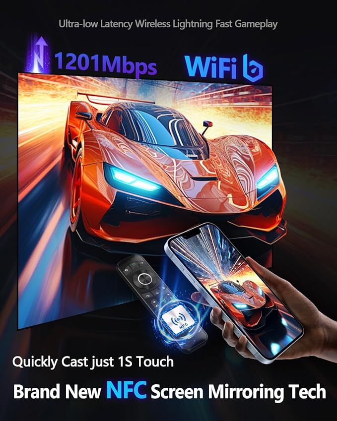 Daylight Projector 4K Ultra HD 2300 High ANSI Smart Home Theater with WiFi 6, Bluetooth, NFC, Streaming Apps, Bright Daytime Proyector, HDR10+, Auto Focus, HDMI 2.1 ARC USB for Movie Video Gaming CIVE