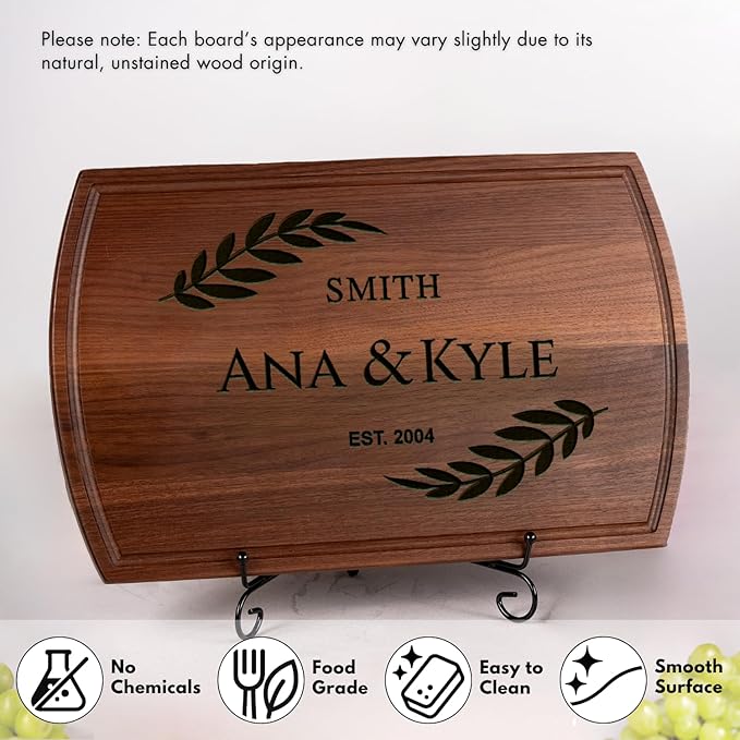 Personalized Wedding Gifts for Couples - Custom Cutting Board, Engraved Wood Charcuterie Board, Bridal Shower, Customized Kitchen Board, Unique Gift Idea for Newlyweds