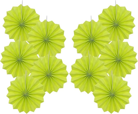 Green Graduation Party Decor,Tropical Party Decorations,Emerald Green Party Decorations,Hawaiian Themed Party Decorations,8in Hanging Paper Fans 30 Color DIY Set (Clear Green)