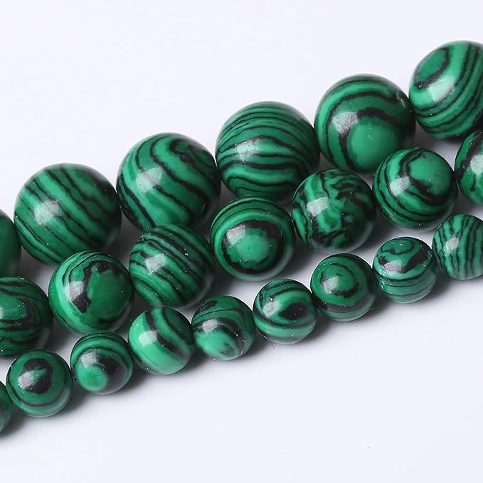 Turquoise Stone Beads Gemstone Round Crystal Energy Jade Beads Stone Beads for Jewelry Making DIY Bracelet Necklace Jewelry Making 1 Strand 15.5inch 35PCS 10MM