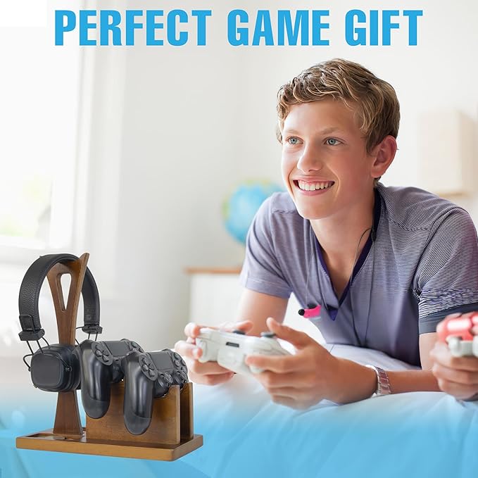 Game Controller Holder Gifts for Gamers to Organize Gaming Accessories & Headphone Holder, Unique Gamer Gifts Headset Stand PS4 PS5 Controllers Holders, Stylish Controller Stand Gaming Equipment