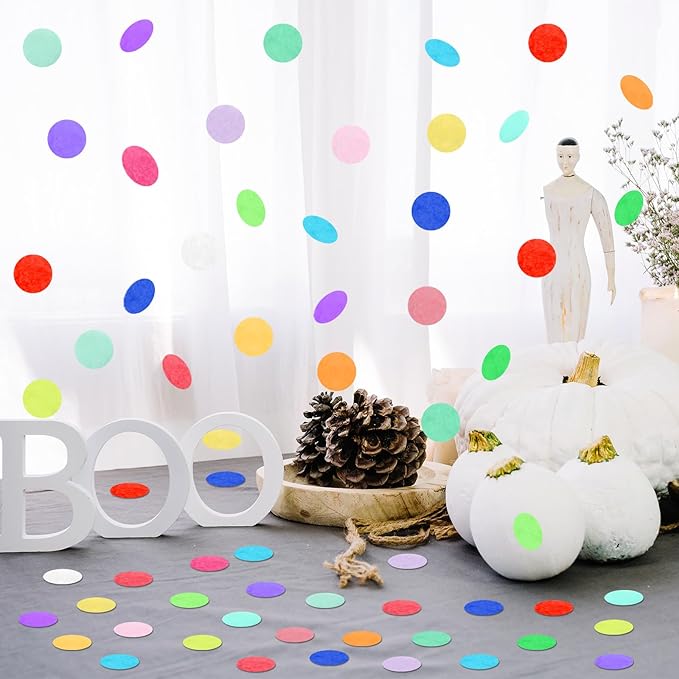 MARFOREVER 5.4oz Multicolor 1 Inch Round Tissue Paper Confetti, Round Confetti Birthday Scatter Table Rainbow Sprinkles Circle Dots for Wedding Baby Shower Crafts Christmas Party Decorations