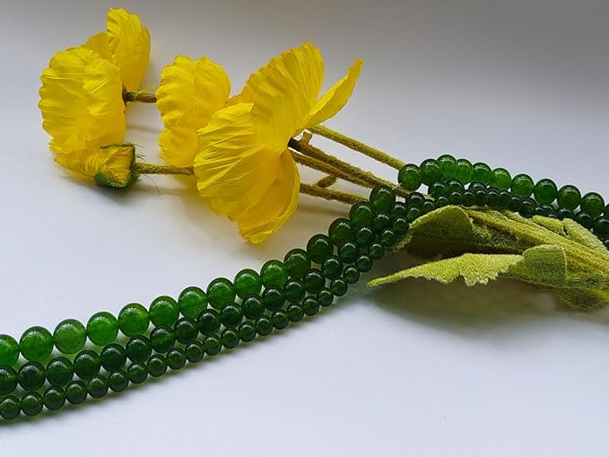 Stone Beads 6mm 140pcs Green Chalcedony Beads Round Loose Gemstones Beads for Bracelet Necklace Jewelry Making (6mm, 60634 Green Chalcedony)