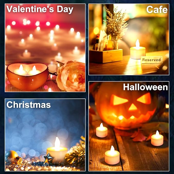 Rechargeable Tea Lights,Flameless LED Candles with Remote Timer,Battery Operated Tea Lights Flickering Votive Candle,for Home Restaurant,Holiday Party (6 Pack)