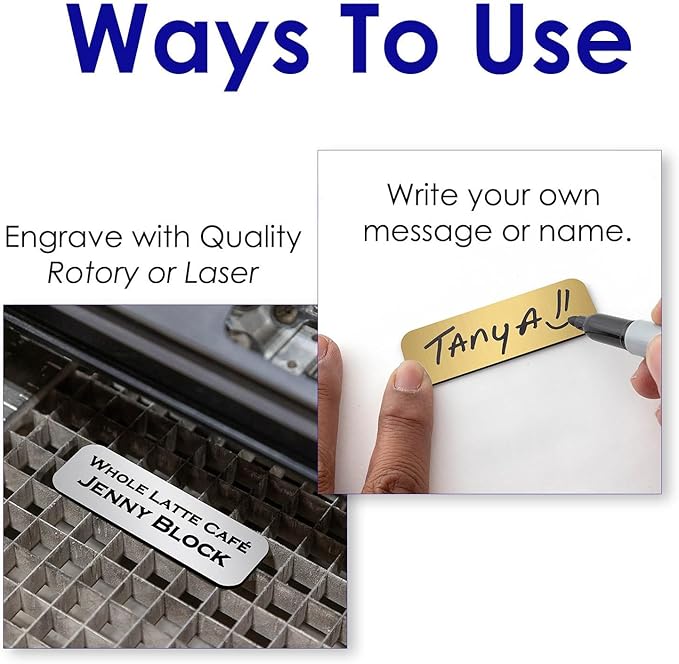 Brushed Silver Name Tag Blanks – 25 Pack, 1" x 3", Round Corners, Professional Engravable Badges with Magnetic Backing – All Quality Badges